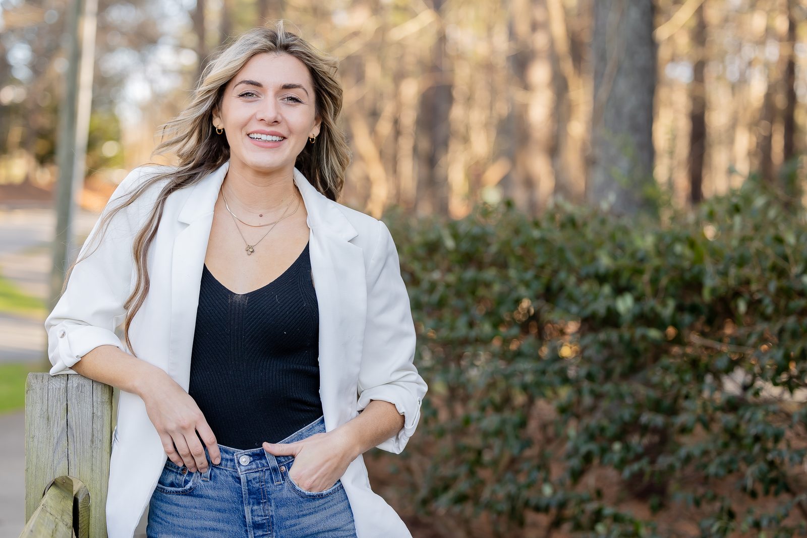Personal branding portrait, outdoor smiling