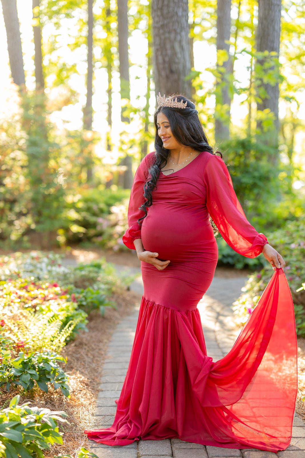 Maternity couple in intimate forehead-touch portrait
